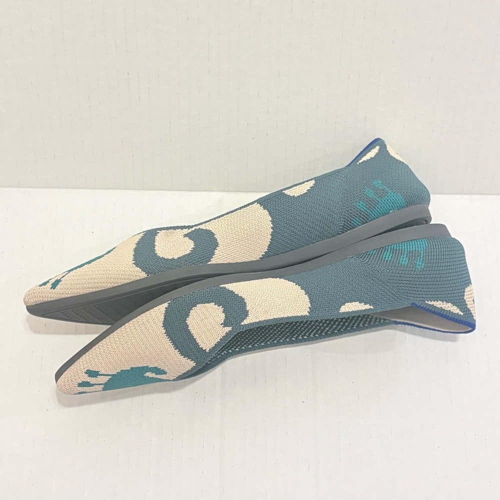 Rothy's Teal and Beige Patterned Flats - Picture 3 of 9